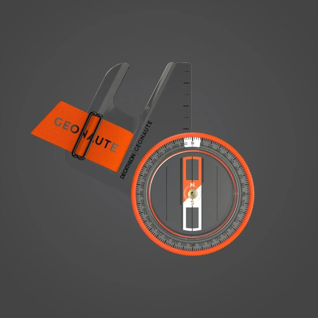 BOUSSOLE POUCE GAUCHE pour course d'orientation RACER 500 noir orange