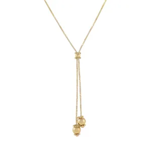 Box Chain Charms Lariat 14K
