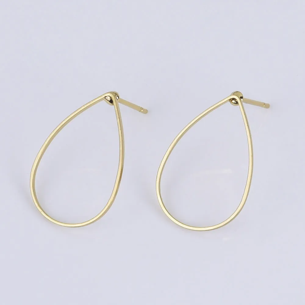 Brass Geometric Empty earrings studs Simple Open Shaped Earrings jewelry minimalist geometric earring stud 10pcs 102522