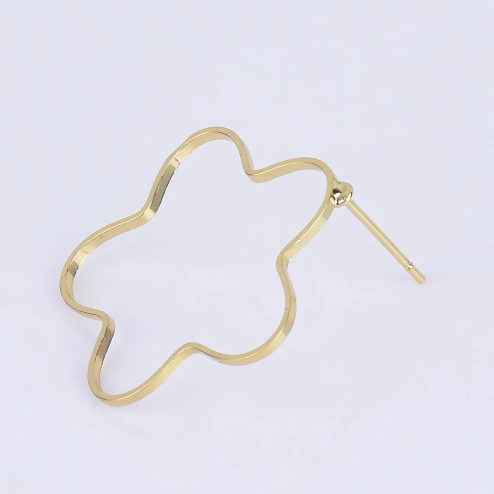 Brass Geometric Empty earrings studs Simple Open Shaped Earrings jewelry minimalist geometric earring stud 10pcs 102522