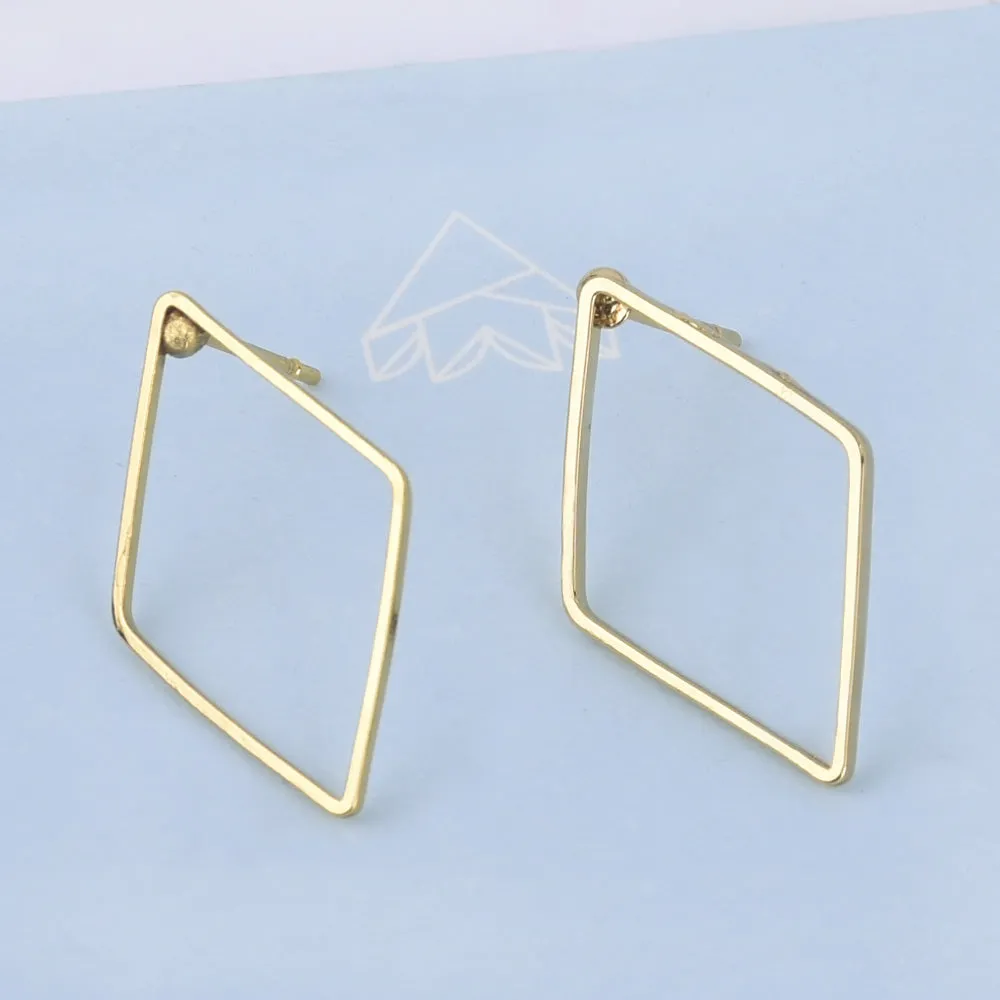 Brass Geometric Empty earrings studs Simple Open Shaped Earrings jewelry minimalist geometric earring stud 10pcs 102522