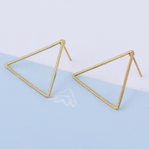 Brass Geometric Empty earrings studs Simple Open Shaped Earrings jewelry minimalist geometric earring stud 10pcs 102522