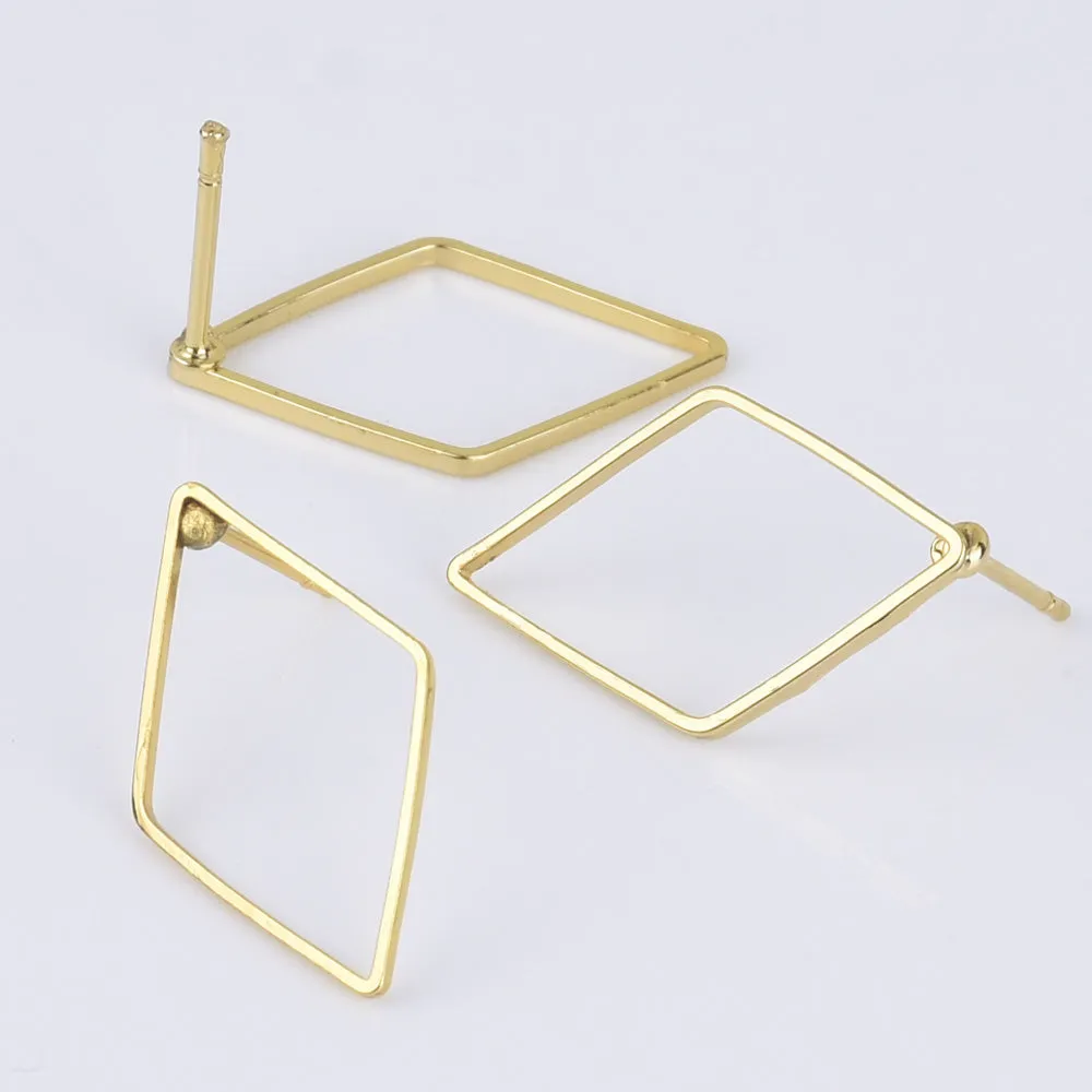 Brass Geometric Empty earrings studs Simple Open Shaped Earrings jewelry minimalist geometric earring stud 10pcs 102522