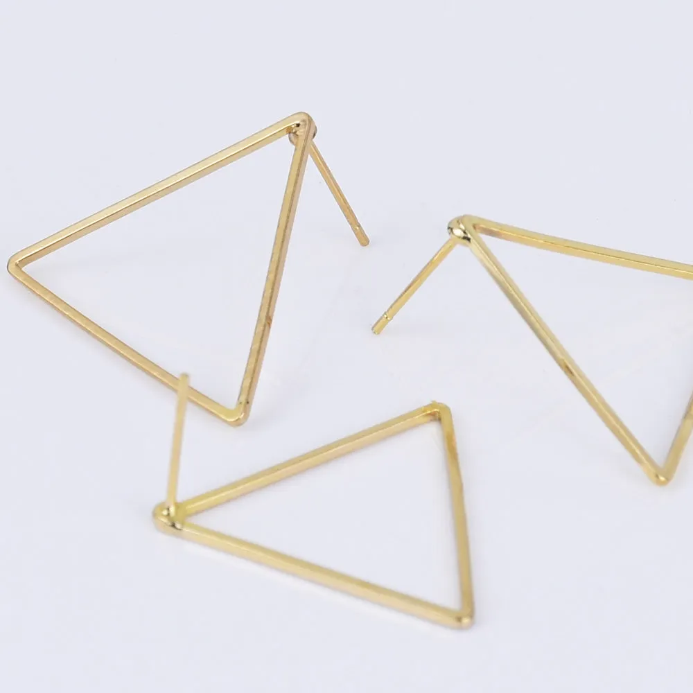 Brass Geometric Empty earrings studs Simple Open Shaped Earrings jewelry minimalist geometric earring stud 10pcs 102522