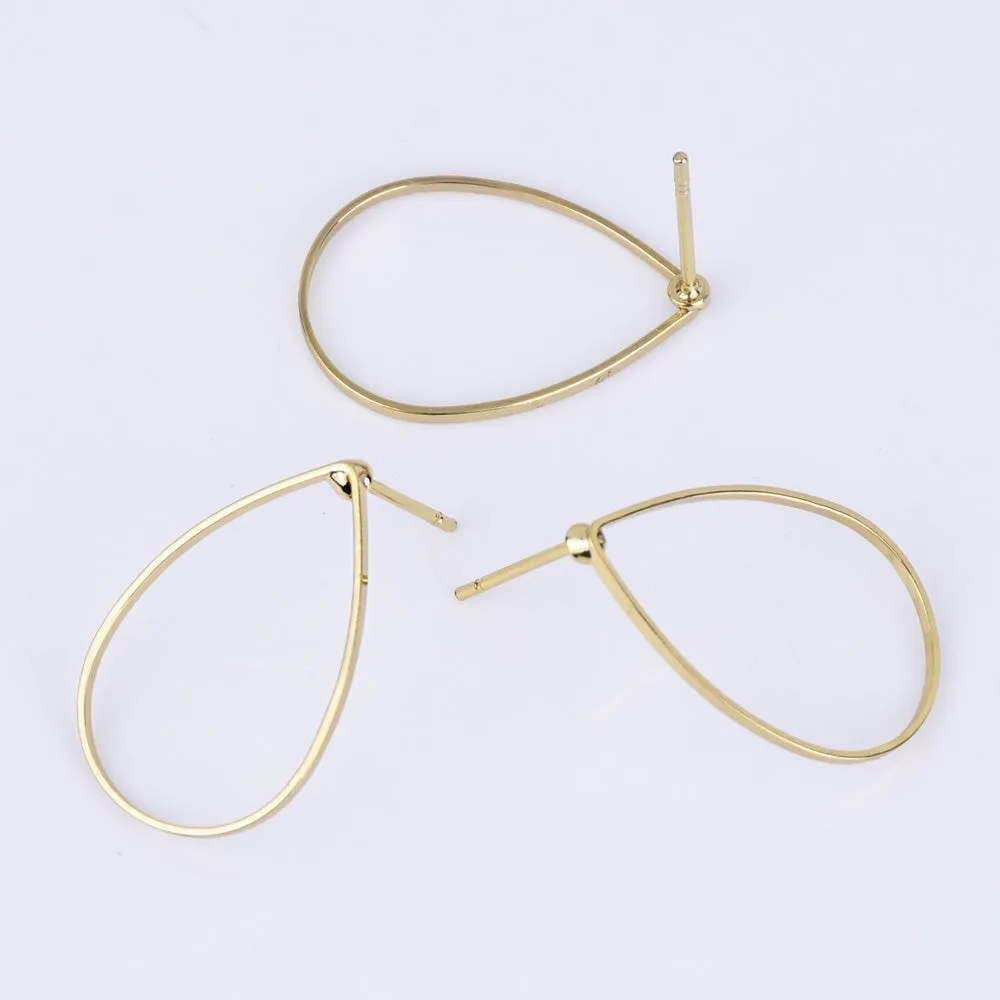 Brass Geometric Empty earrings studs Simple Open Shaped Earrings jewelry minimalist geometric earring stud 10pcs 102522