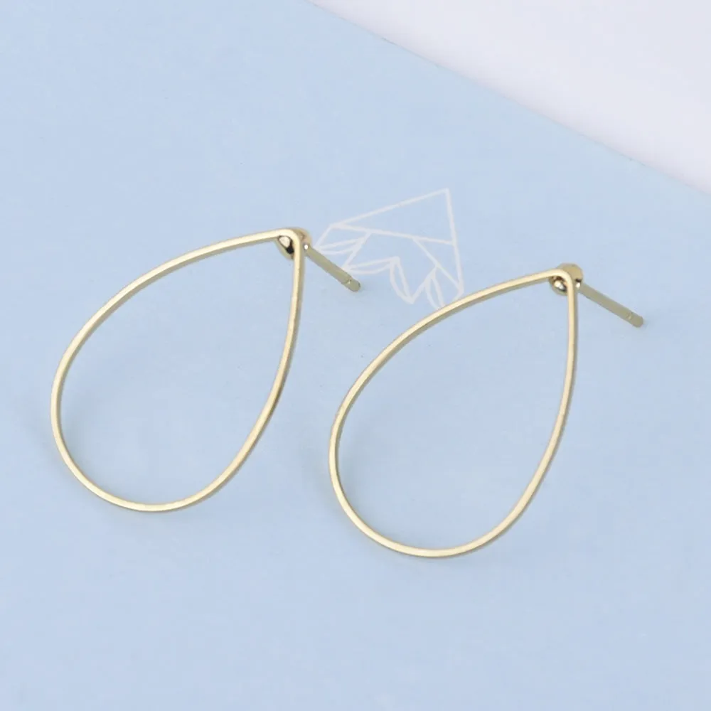 Brass Geometric Empty earrings studs Simple Open Shaped Earrings jewelry minimalist geometric earring stud 10pcs 102522