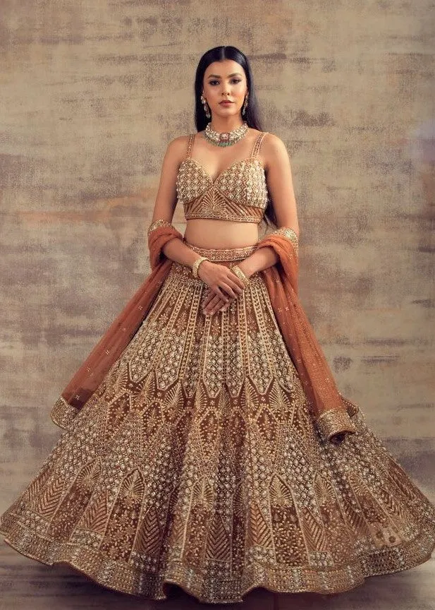 Bronze Gold Wedding Lehenga MEHRISH