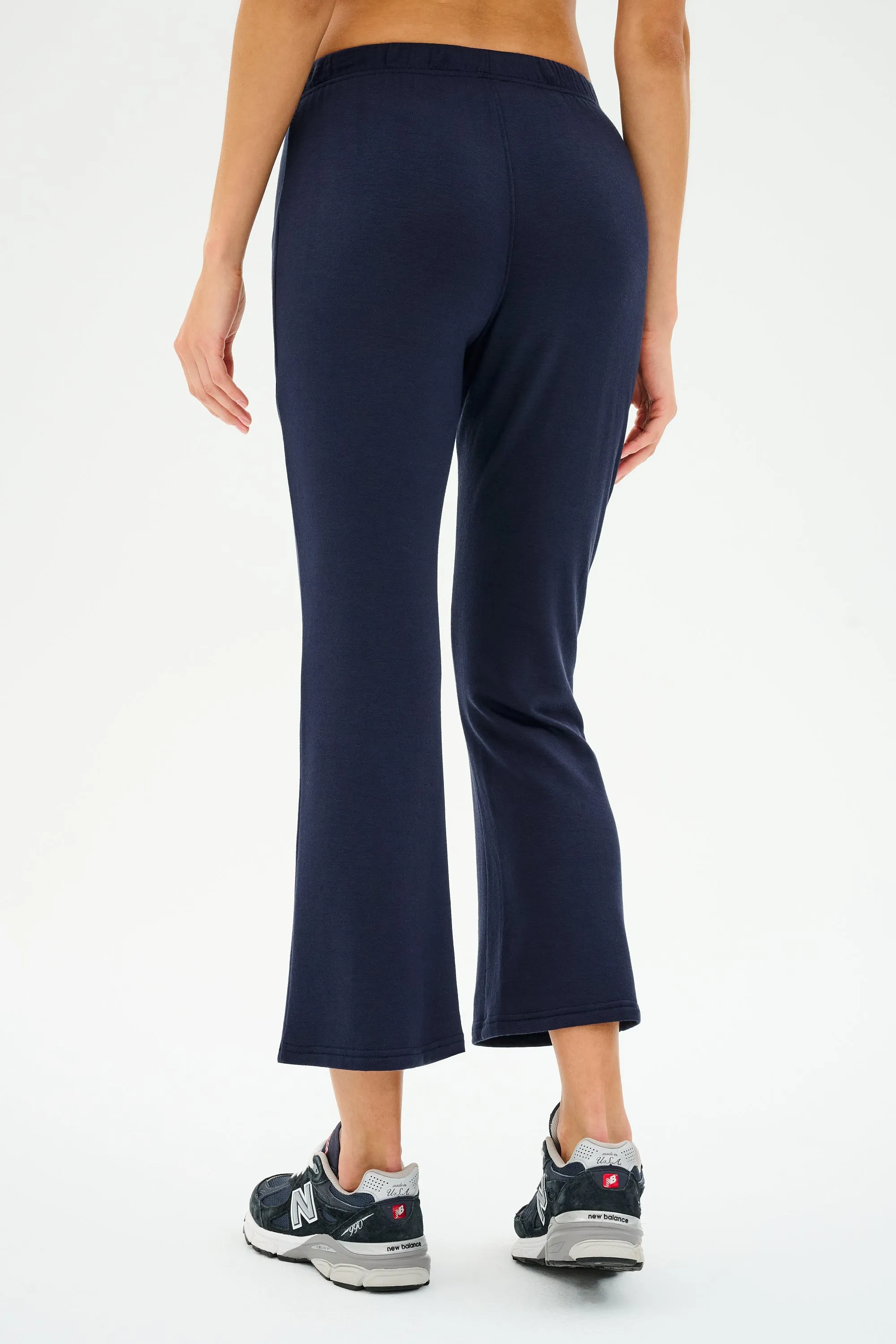 Brooks Fleece Cropped Flare - Indigo
