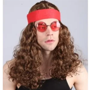Brown Long Wavy Hippie Wig