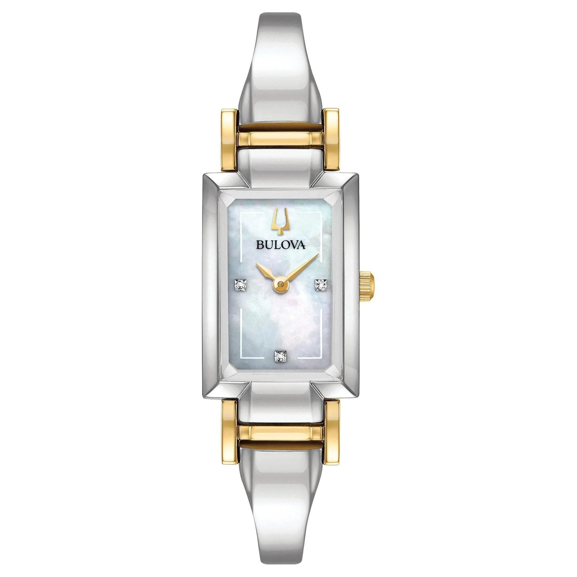 Bulova Ladies' Classic Diamond Accent Two-Tone Stainless Steel Half-Bangle Watch 98P188