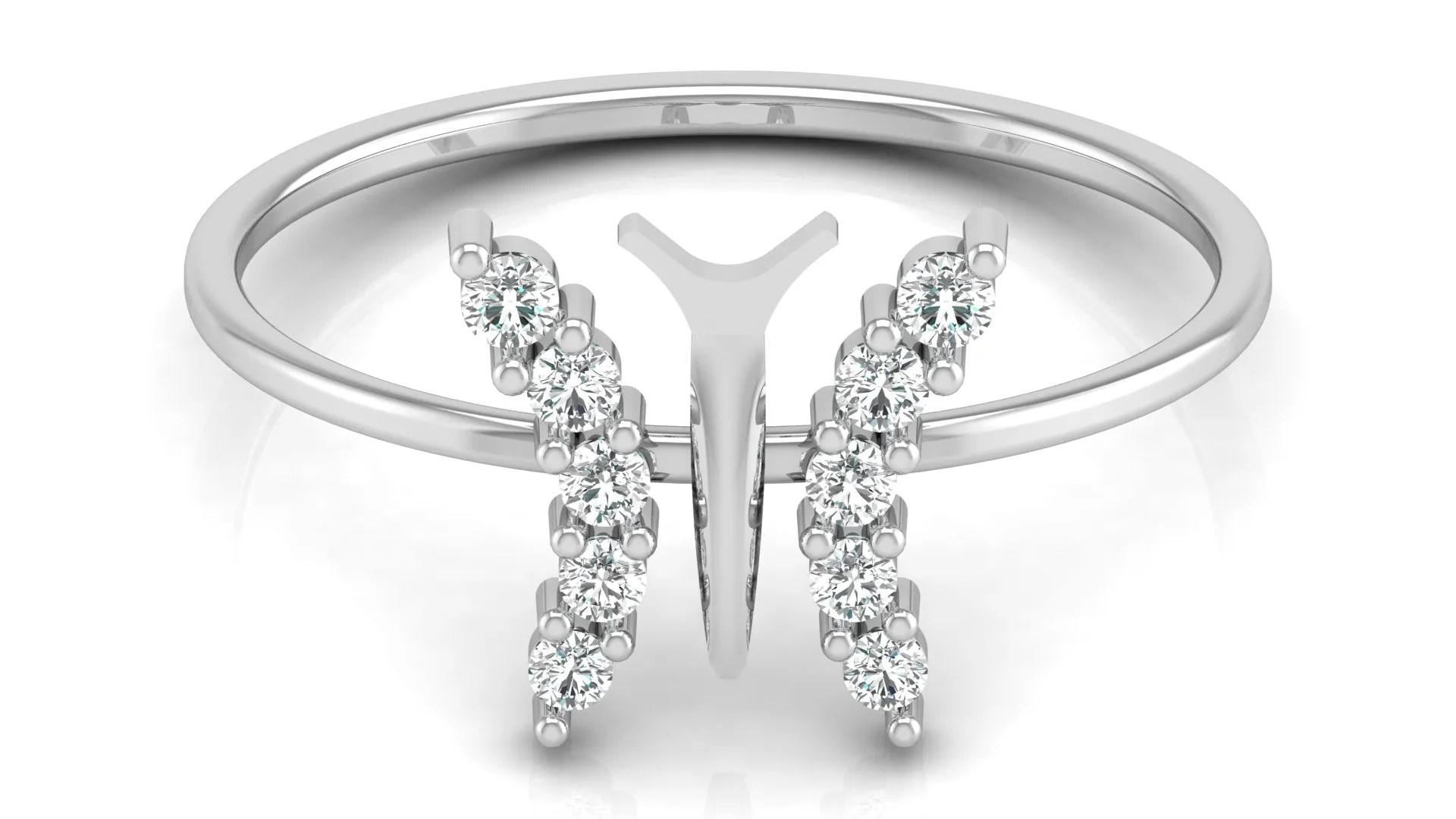 Butterfly Diamond Split Band Ring