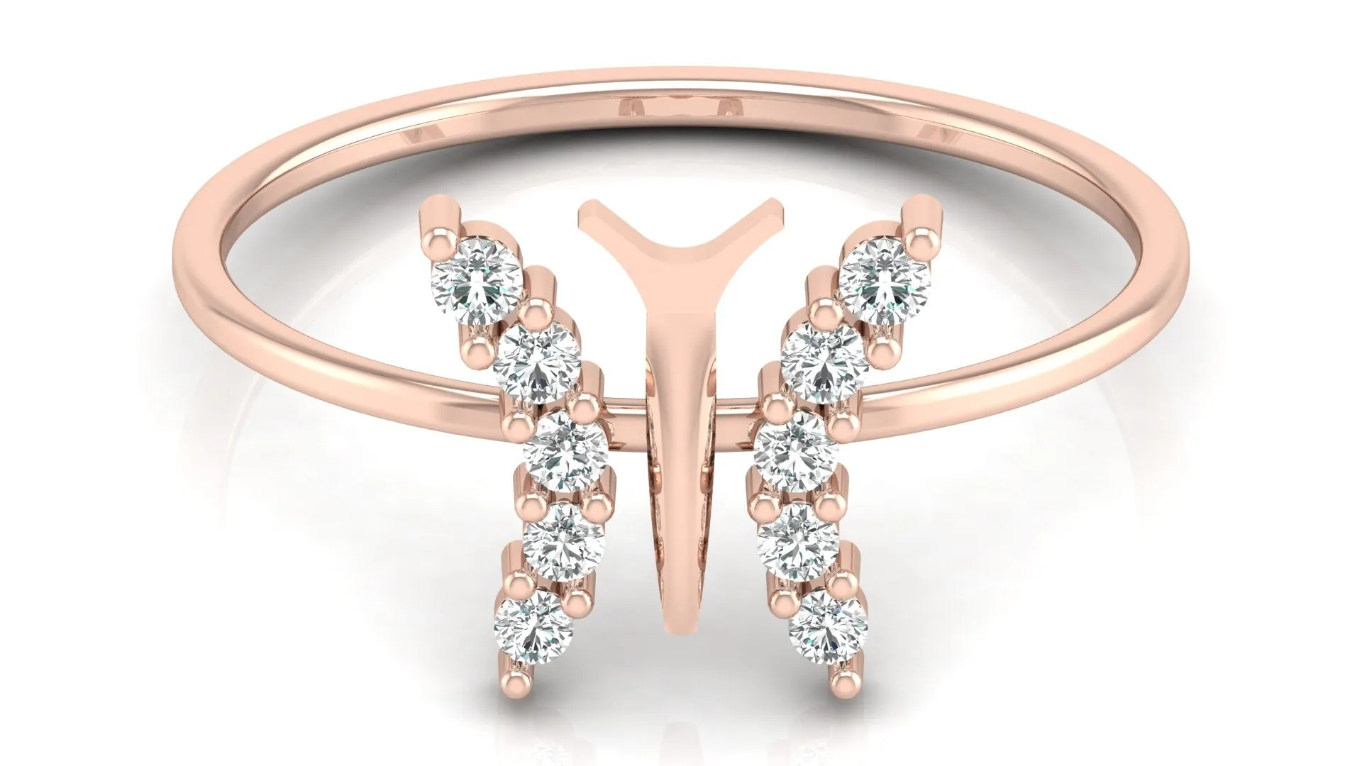 Butterfly Diamond Split Band Ring