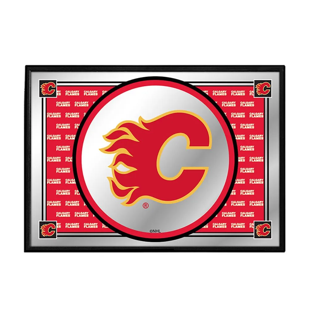 Calgary Flames: Team Spirit - Framed Mirrored Wall Sign