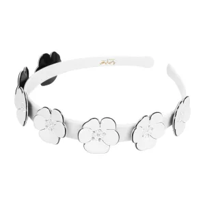 Camellia Crystal 1.5 cm White Alice Band