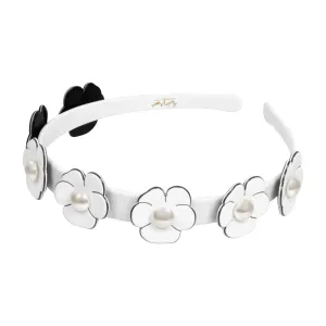 Camellia Pearl 1.5 cm White Alice Band