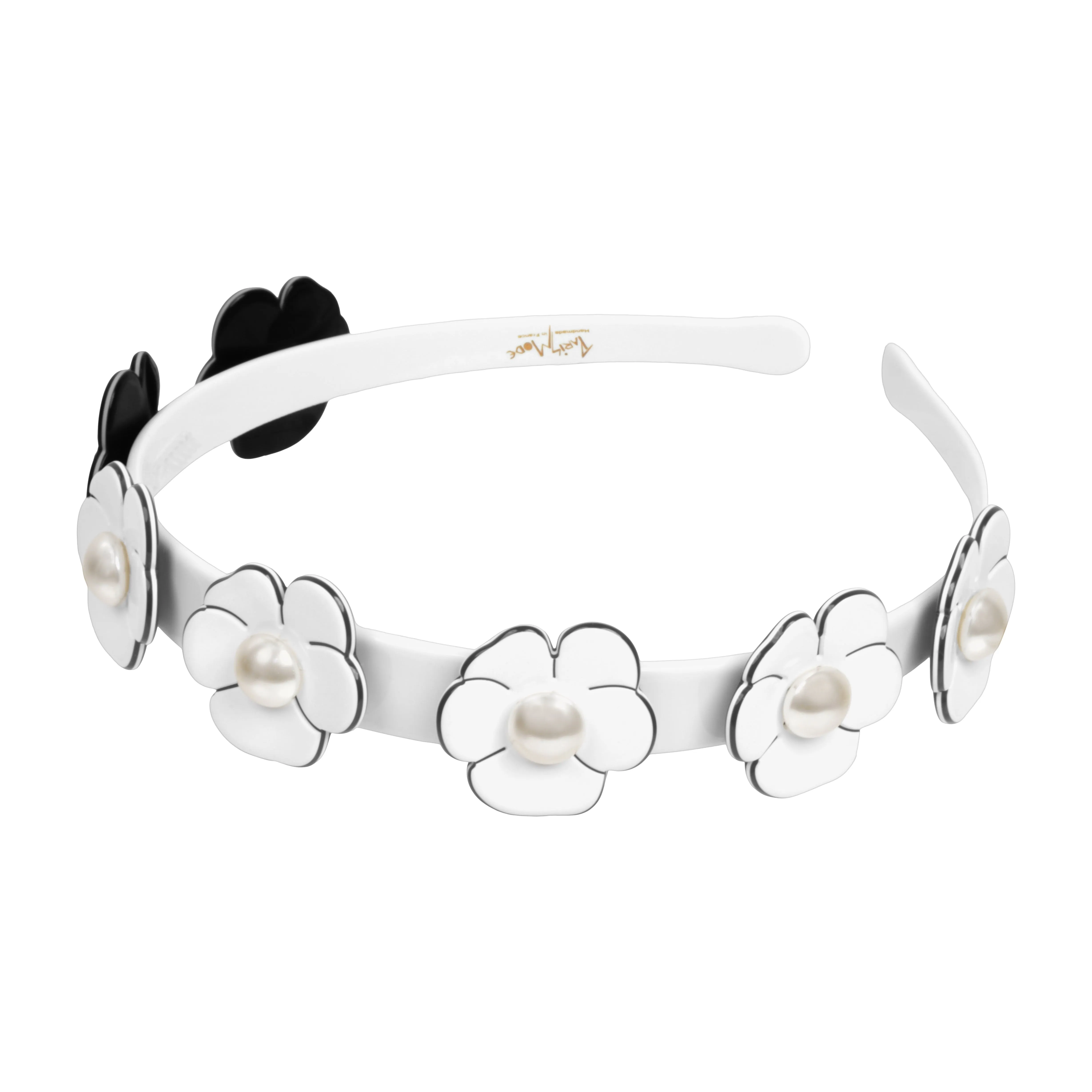 Camellia Pearl 1.5 cm White Alice Band