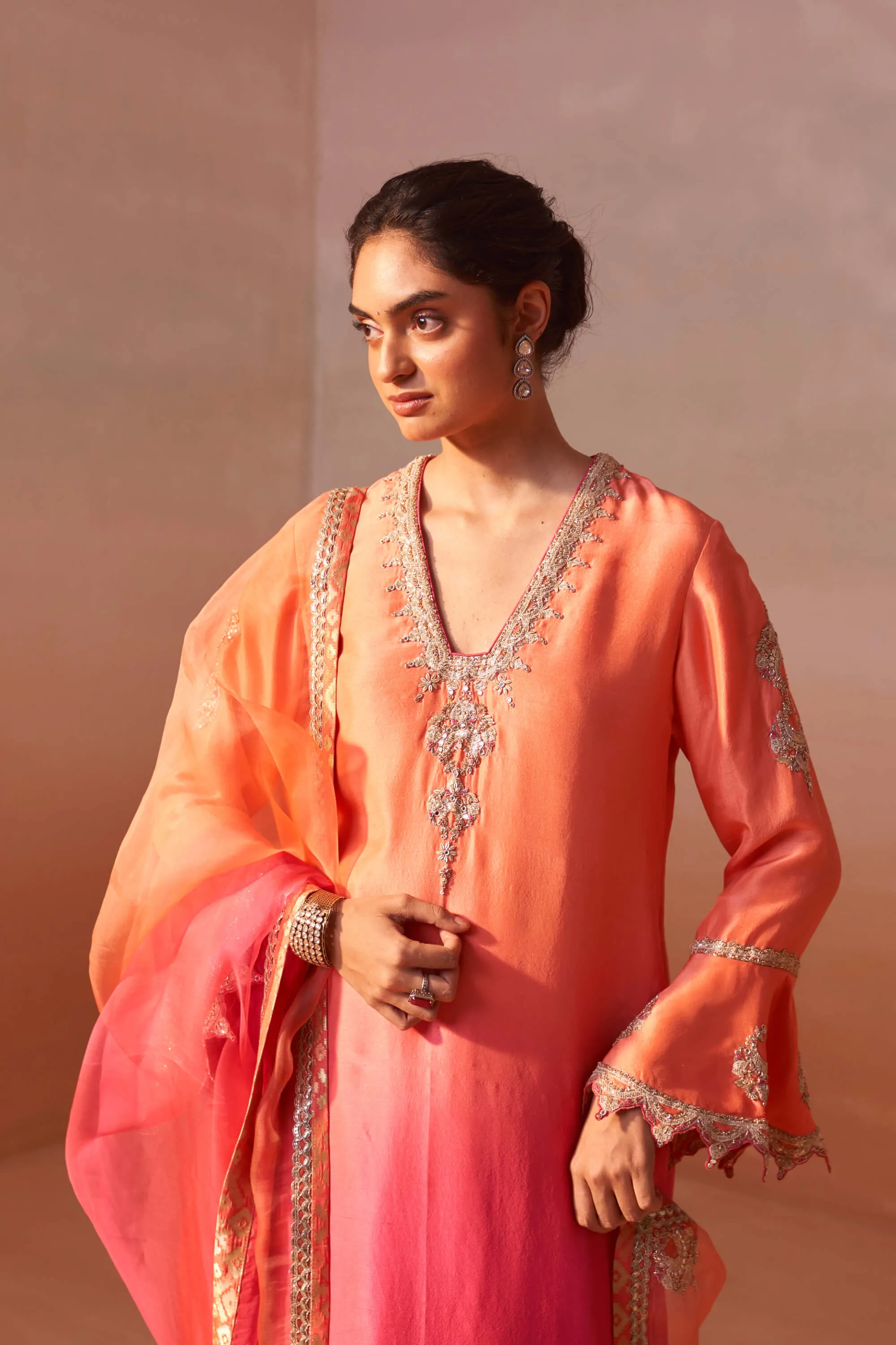 Carrot orange kurta and salwar set