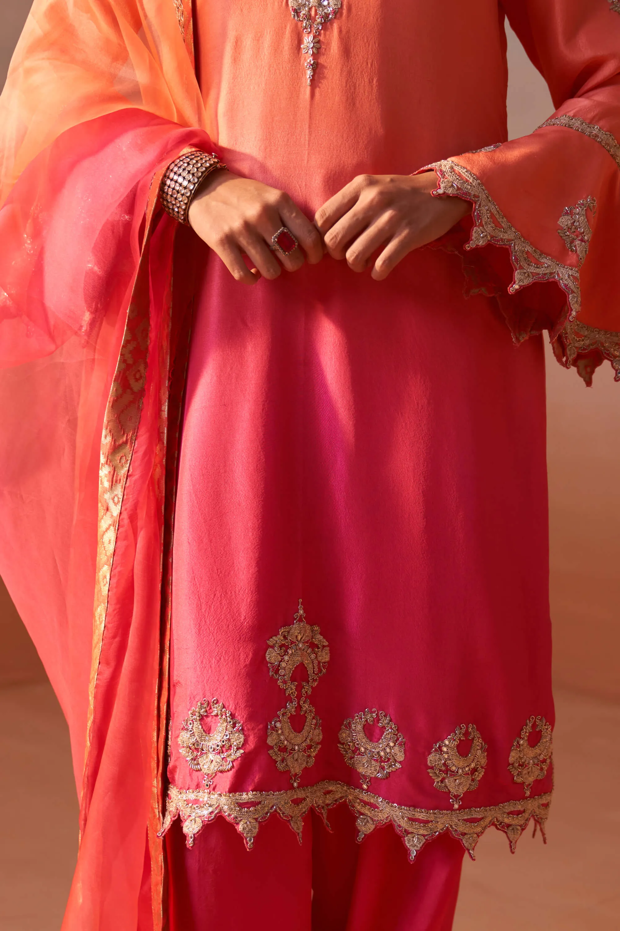 Carrot orange kurta and salwar set