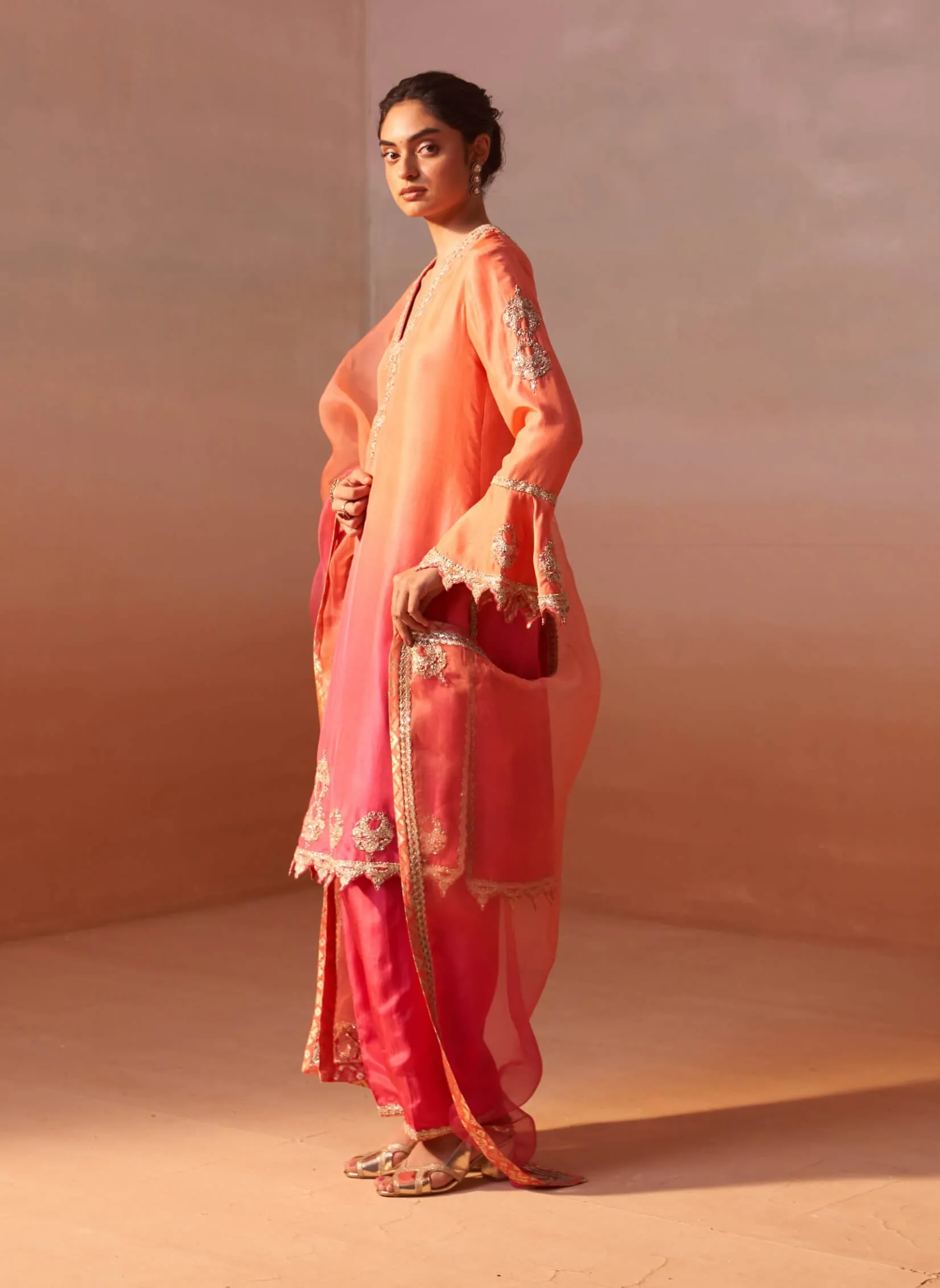 Carrot orange kurta and salwar set