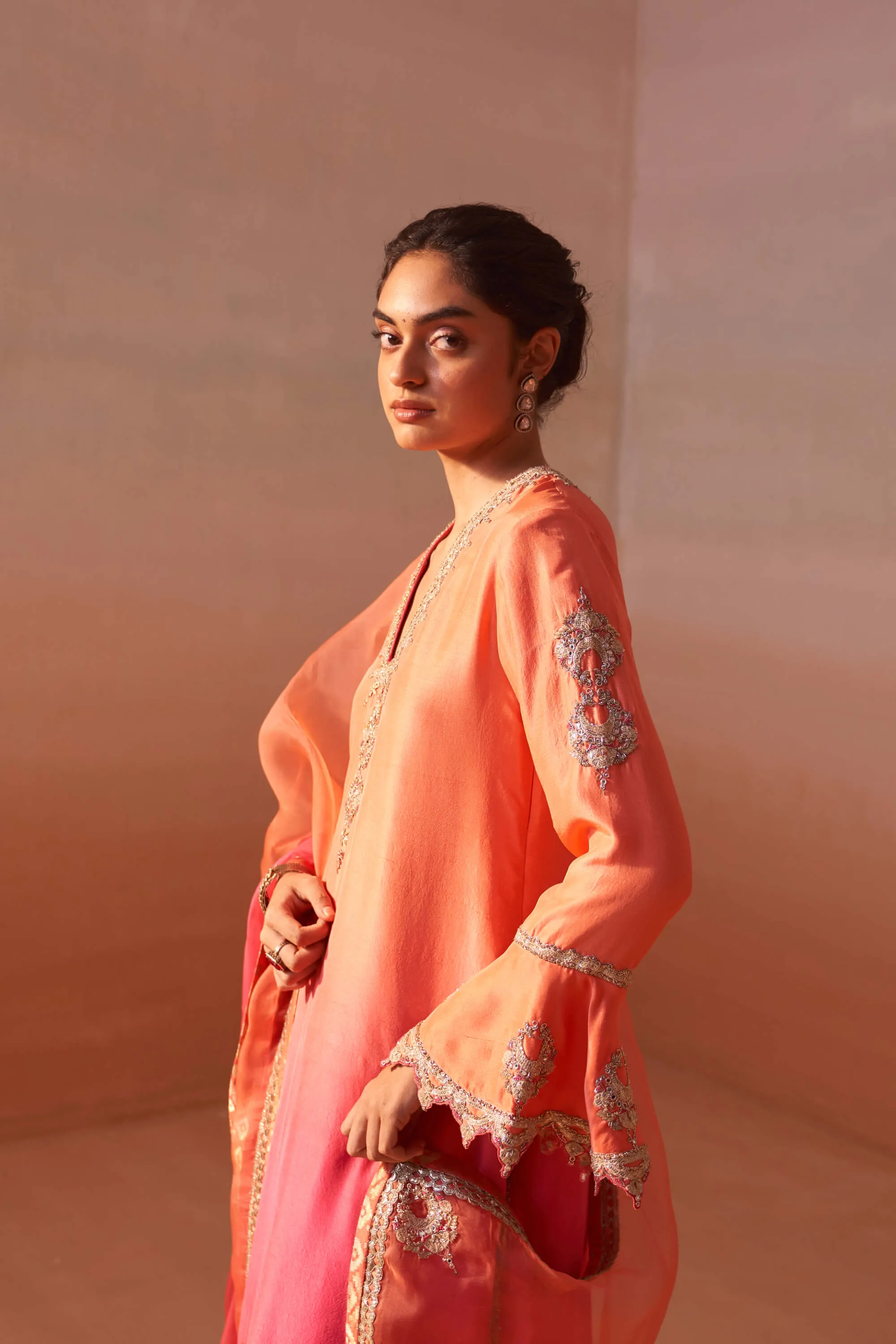 Carrot orange kurta and salwar set