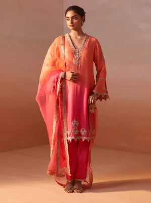Carrot orange kurta and salwar set