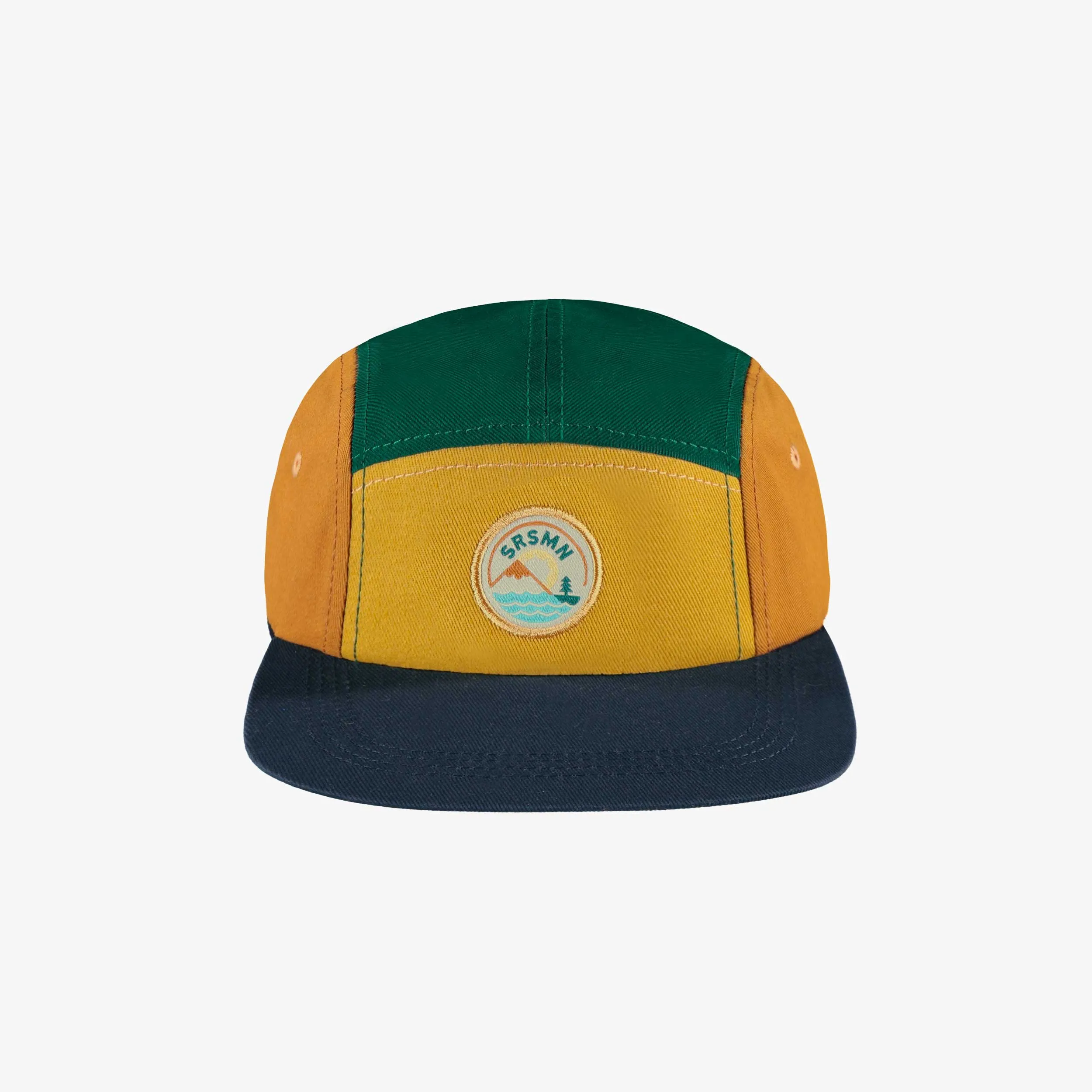 Casquette verte et jaune à visière plate, bébé || Green and yellow cap with flat visor, baby