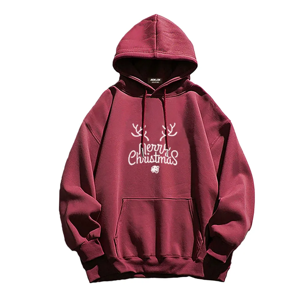 Casual Simple Drawing Of Snowflake Elk Hoodie