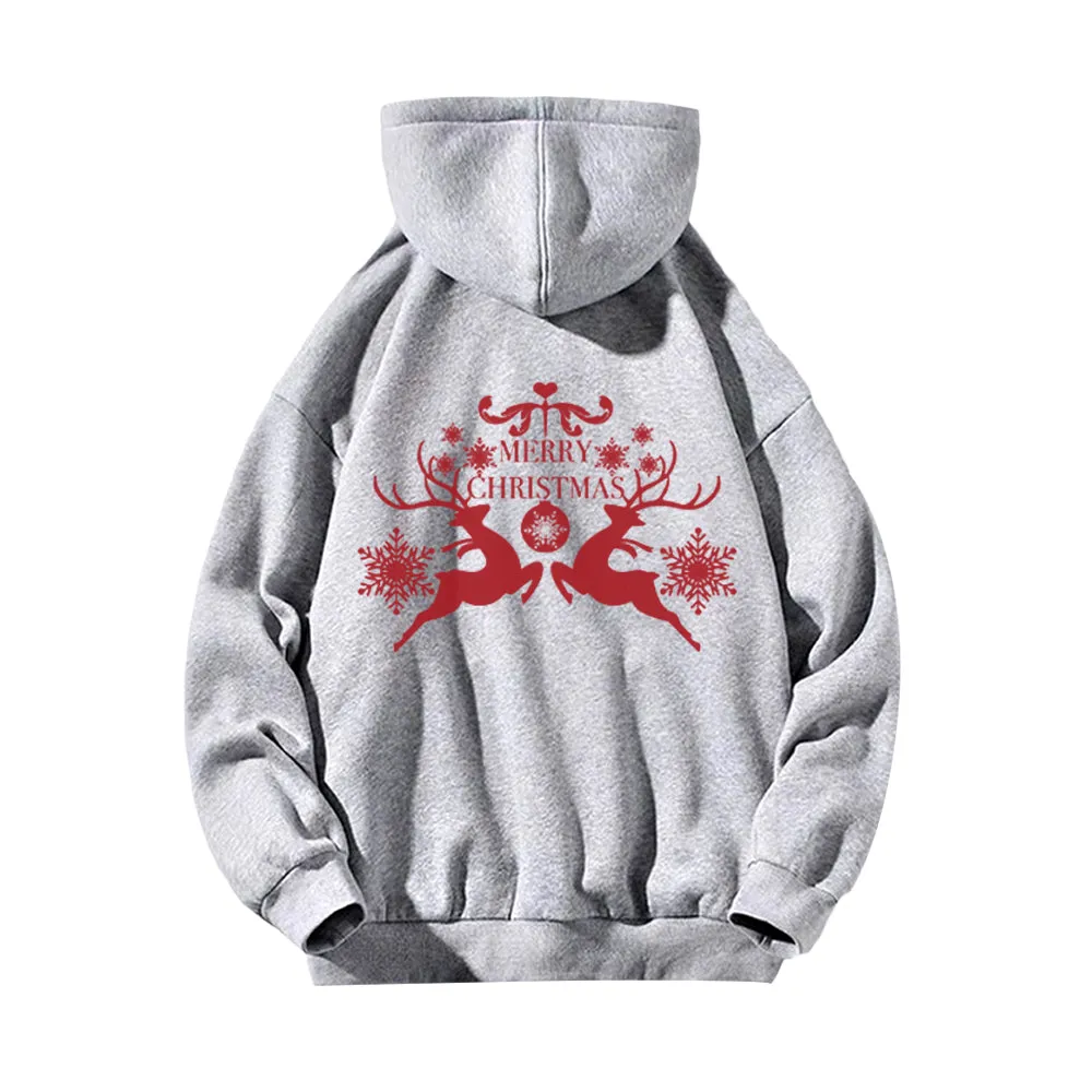 Casual Simple Drawing Of Snowflake Elk Hoodie