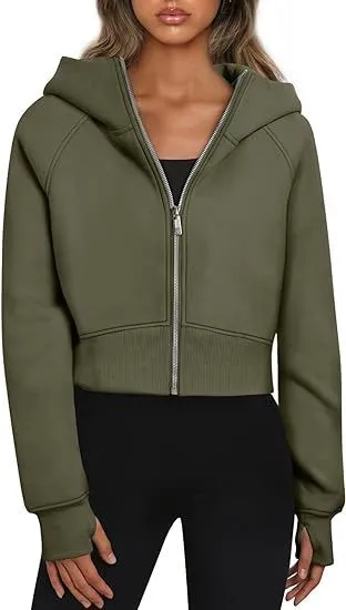 Casual Zippered Hoodie Fleece Sweatshirt