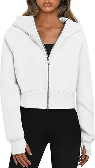 Casual Zippered Hoodie Fleece Sweatshirt