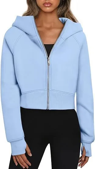 Casual Zippered Hoodie Fleece Sweatshirt