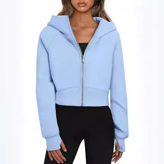 Casual Zippered Hoodie Fleece Sweatshirt