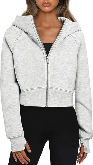 Casual Zippered Hoodie Fleece Sweatshirt