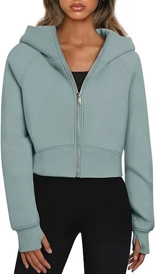 Casual Zippered Hoodie Fleece Sweatshirt