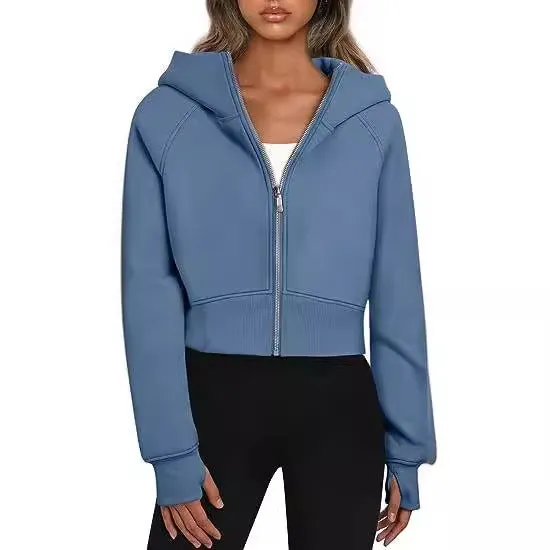 Casual Zippered Hoodie Fleece Sweatshirt