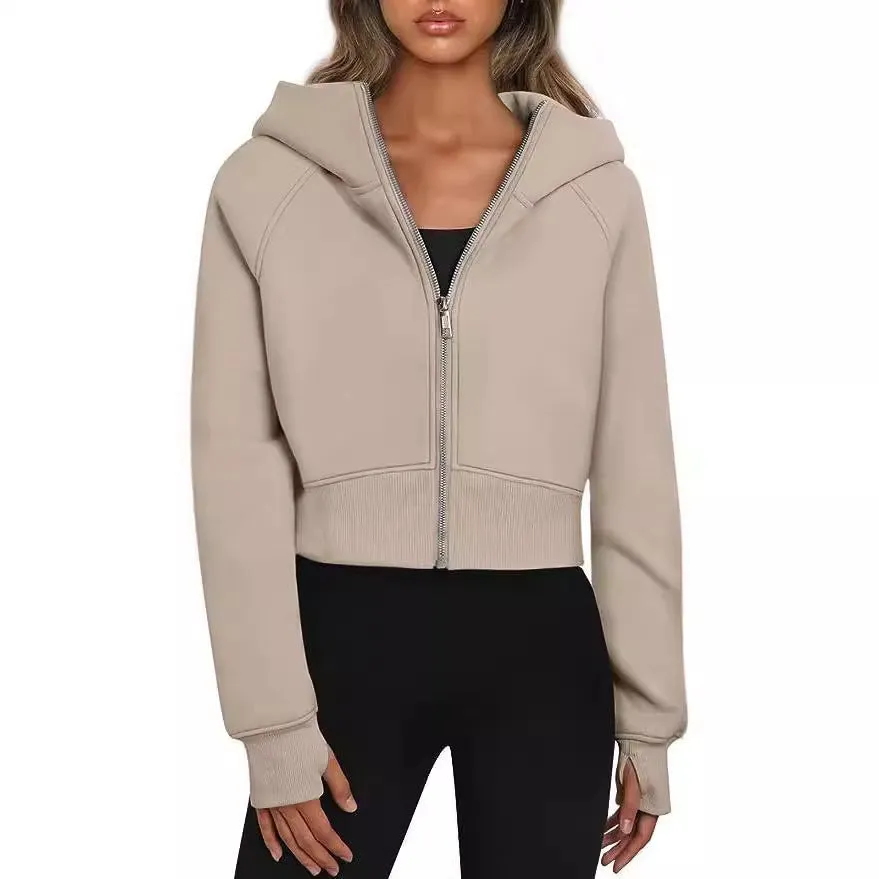 Casual Zippered Hoodie Fleece Sweatshirt