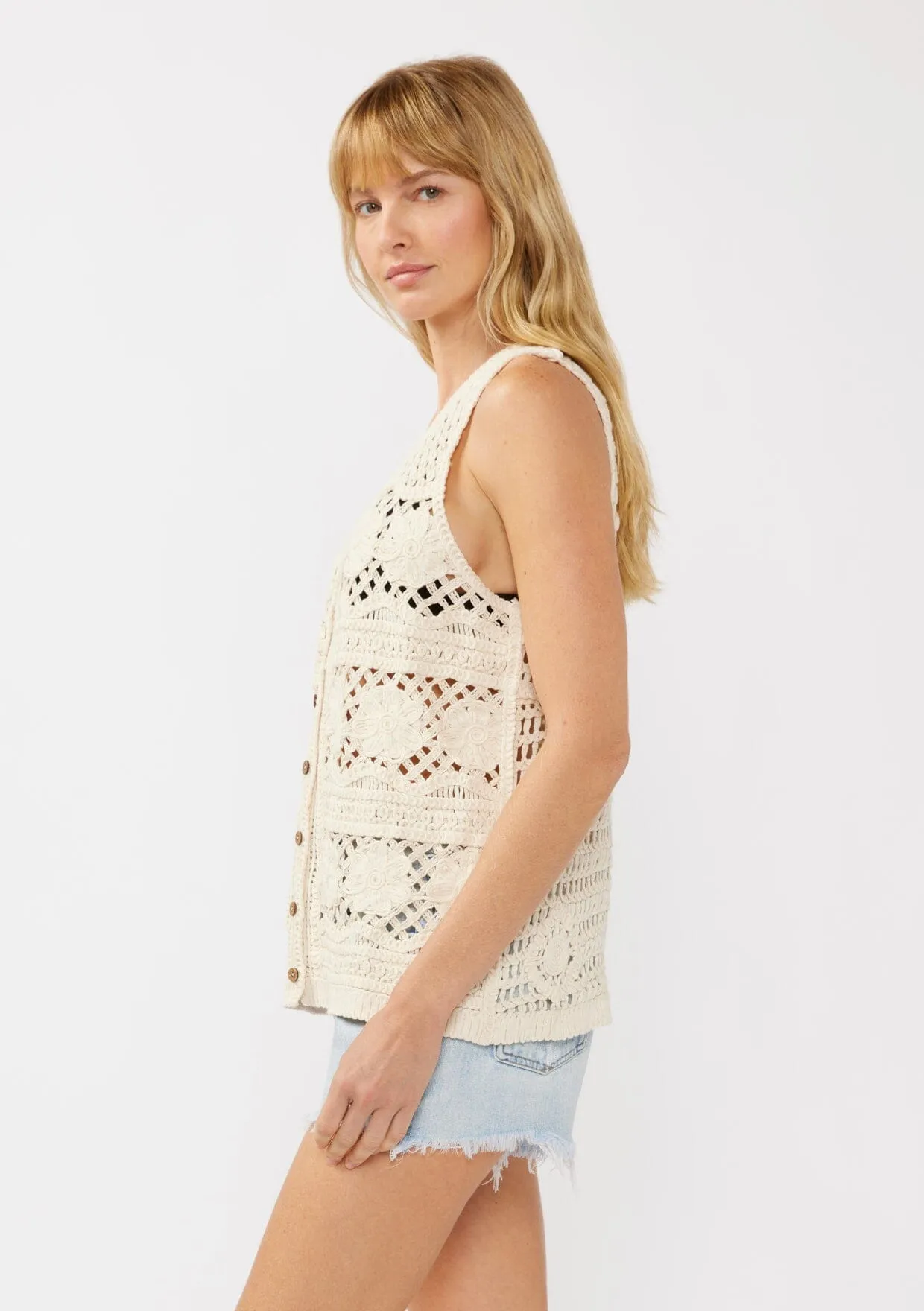Catalina Crochet Floral Vest