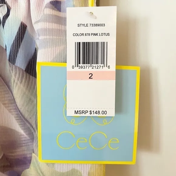 CeCe by Cynthia Steffe Tropical Cold Shoulder Maxi Dress NWT Size 2 (XS)