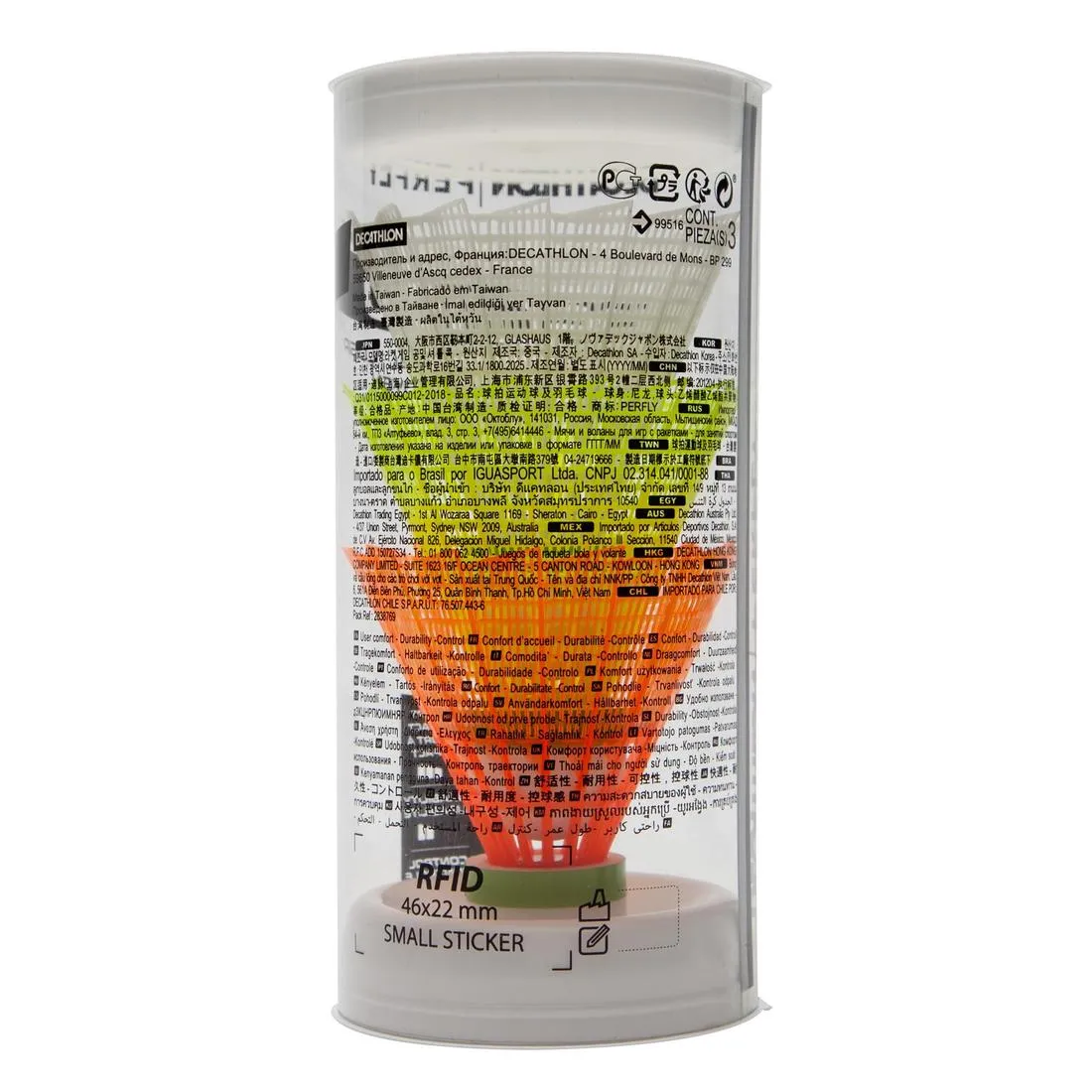 CH PLASTIC SHUTTLECOCK PSC 100  MEDIUM x 3 WH GR OR
