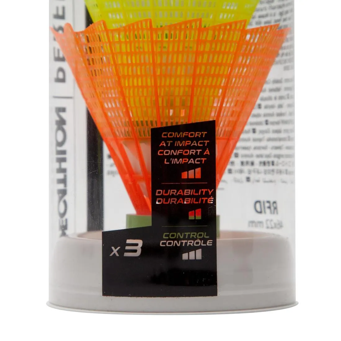 CH PLASTIC SHUTTLECOCK PSC 100  MEDIUM x 3 WH GR OR