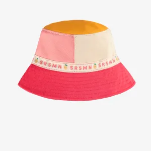 Chapeau de soleil rose en twill, enfant || Pink sun hat in twill, child