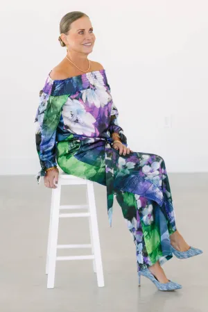 Charmeuse Floral Off Shoulder Top