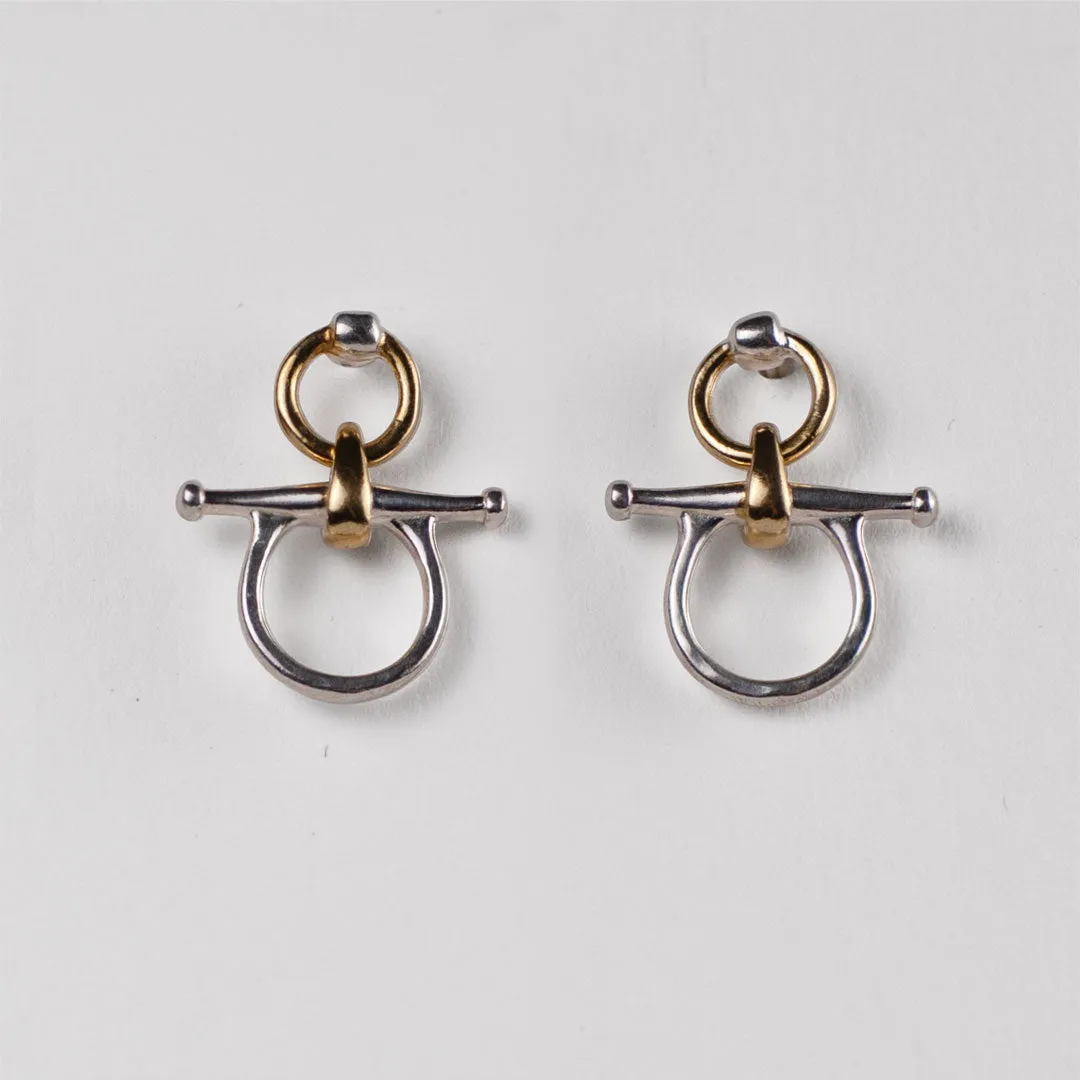 Chelsea - Two Tone 14K Gold on Sterling Snaffle Horse Bit Earring