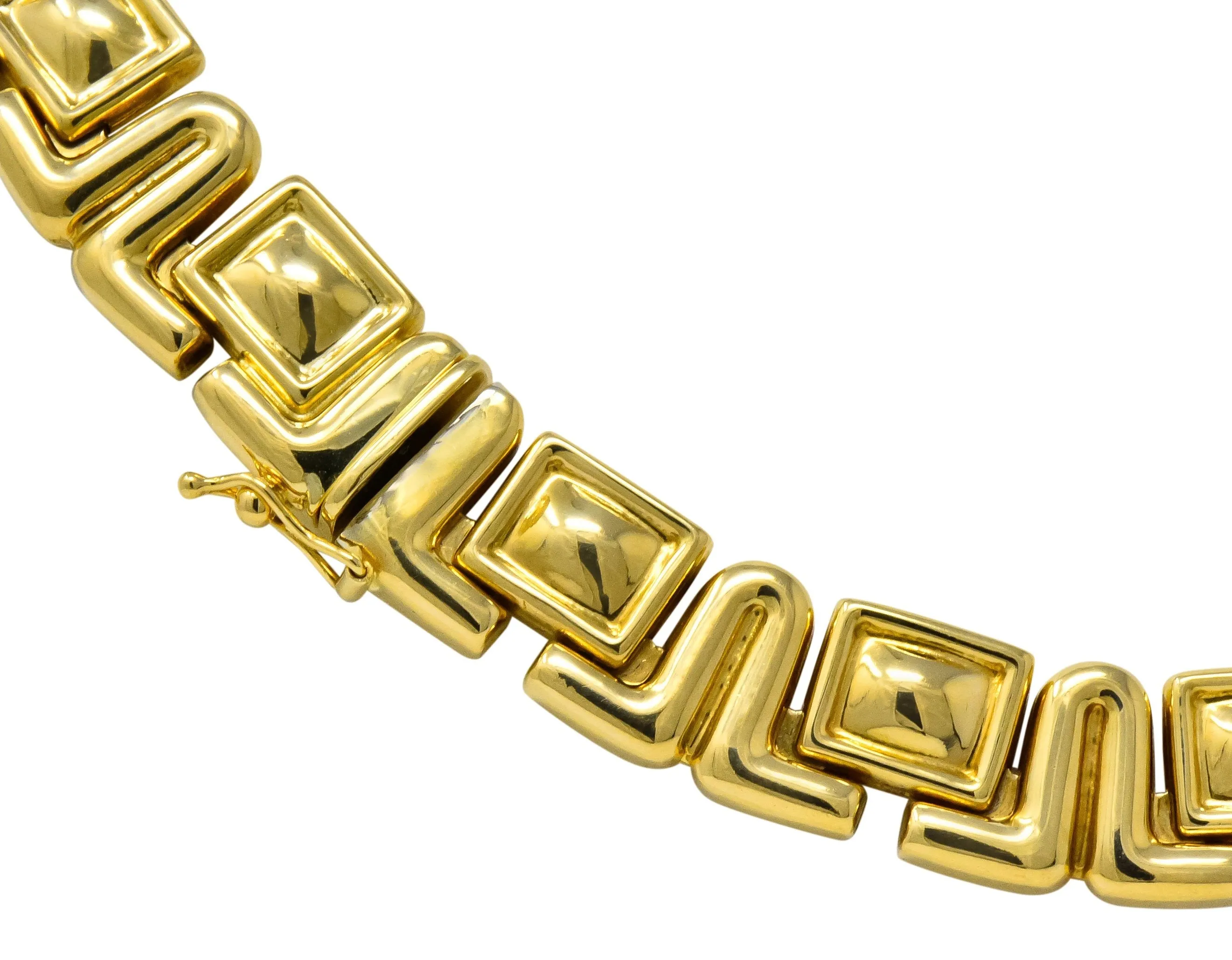 Chiampesan Modernist 0.85 CTW Diamond 18 Karat Two-Tone Gold Collar Necklace