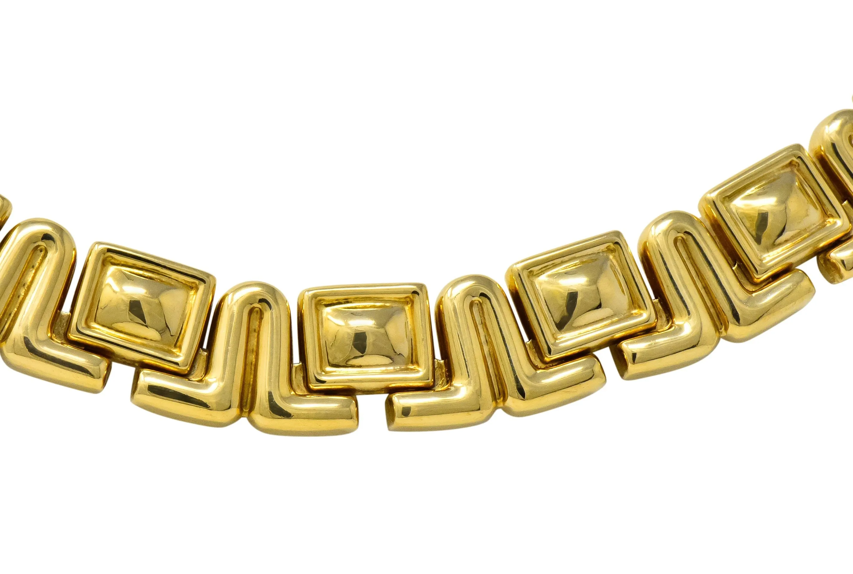 Chiampesan Modernist 0.85 CTW Diamond 18 Karat Two-Tone Gold Collar Necklace
