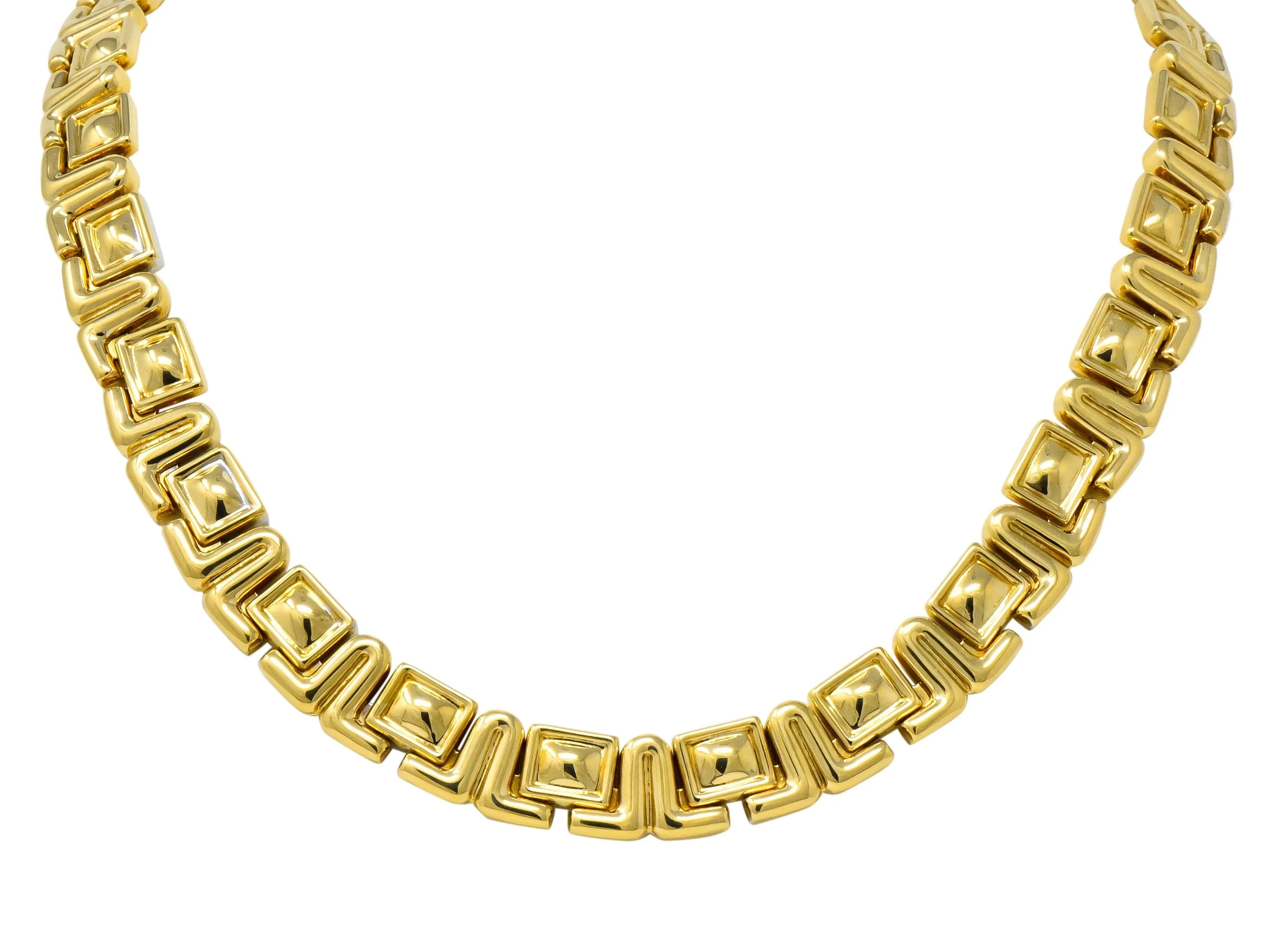 Chiampesan Modernist 0.85 CTW Diamond 18 Karat Two-Tone Gold Collar Necklace
