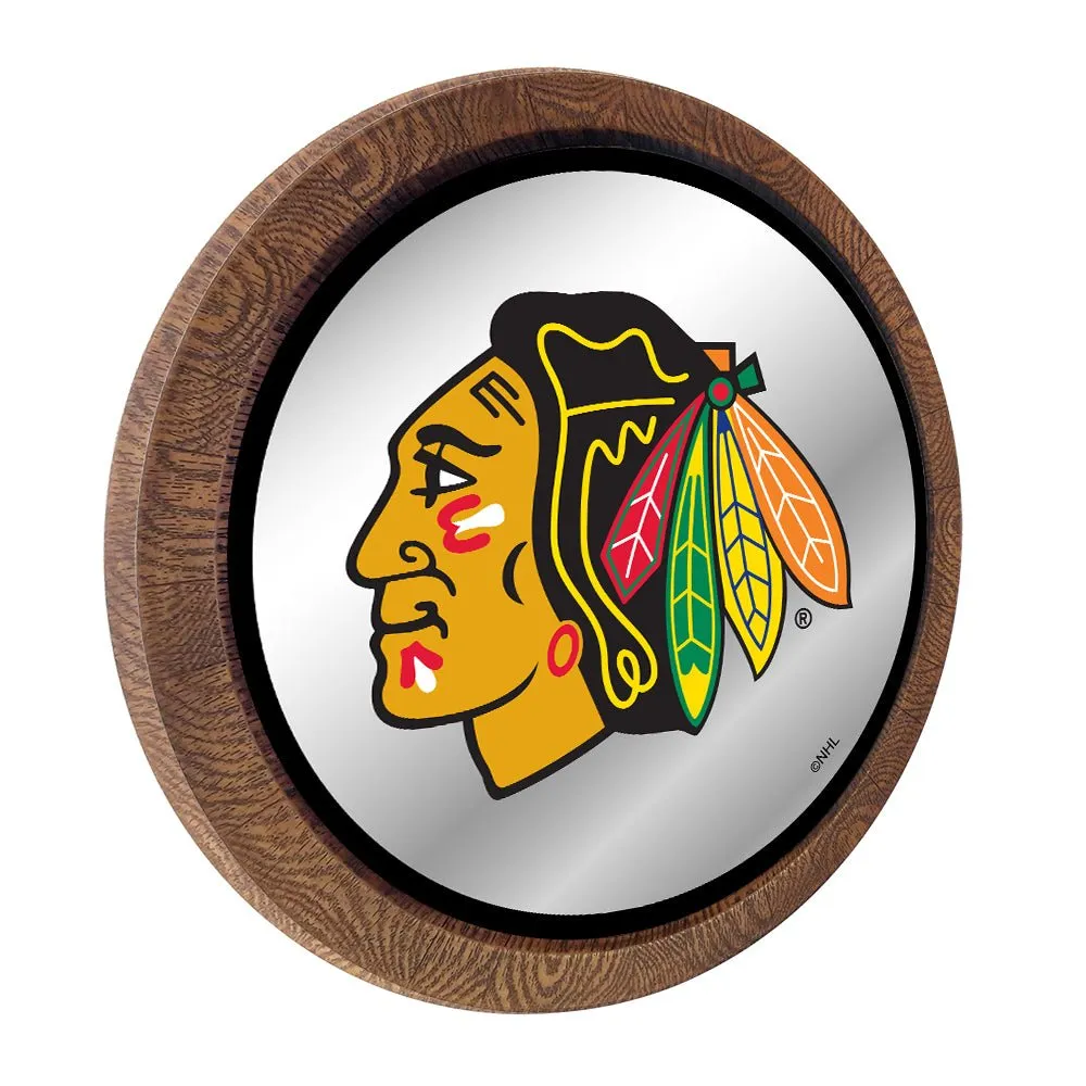 Chicago Blackhawks: Mirrored Barrel Top Wall Sign
