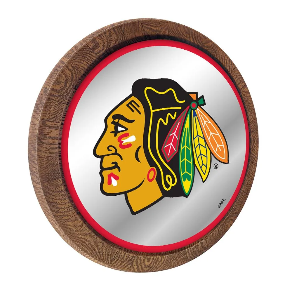 Chicago Blackhawks: Mirrored Barrel Top Wall Sign
