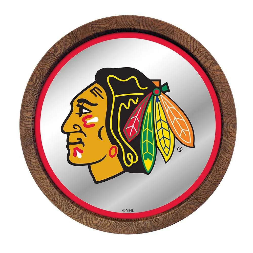 Chicago Blackhawks: Mirrored Barrel Top Wall Sign