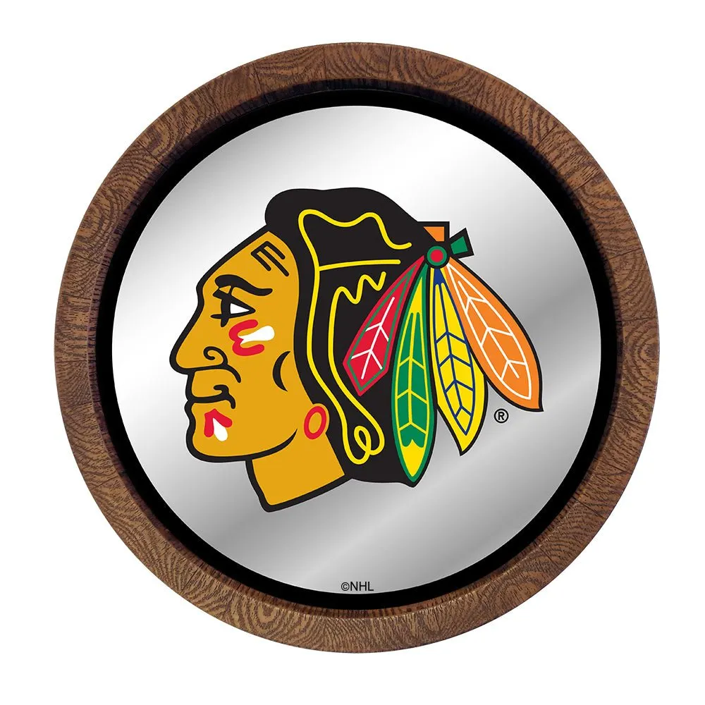 Chicago Blackhawks: Mirrored Barrel Top Wall Sign